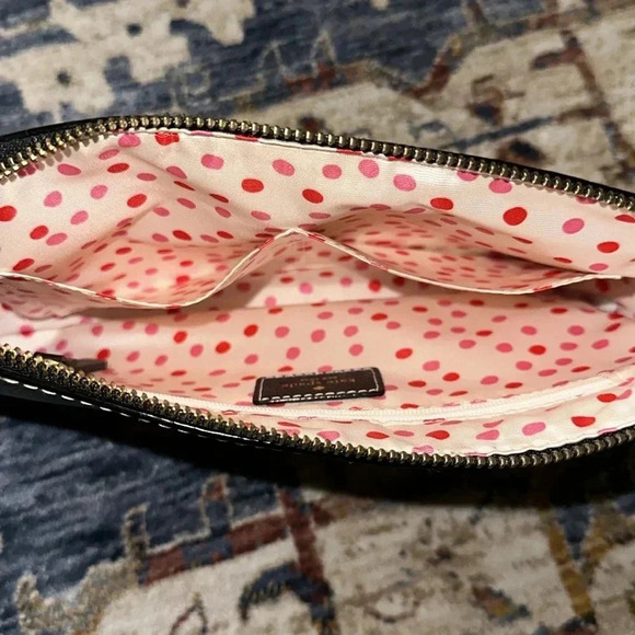 KATE SPADE NY LARGE HANDBAG WRISTLET PURSE BLACK LEATHER Gorgeous/Elegant - Picture 8 of 13